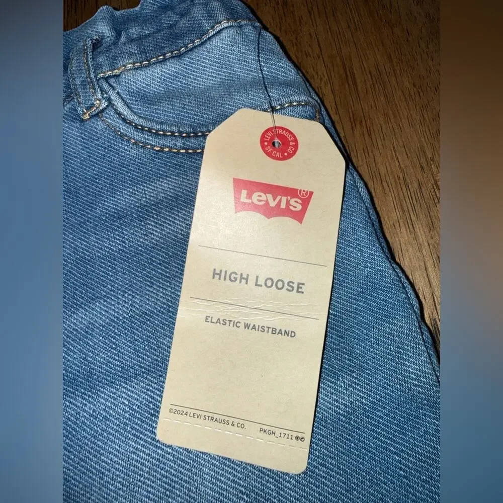 NEW LEVI’S SHERPA FLEECE LINED PULL UP ELASTIC WAISTBAND DENIM JEANS SZ 9months